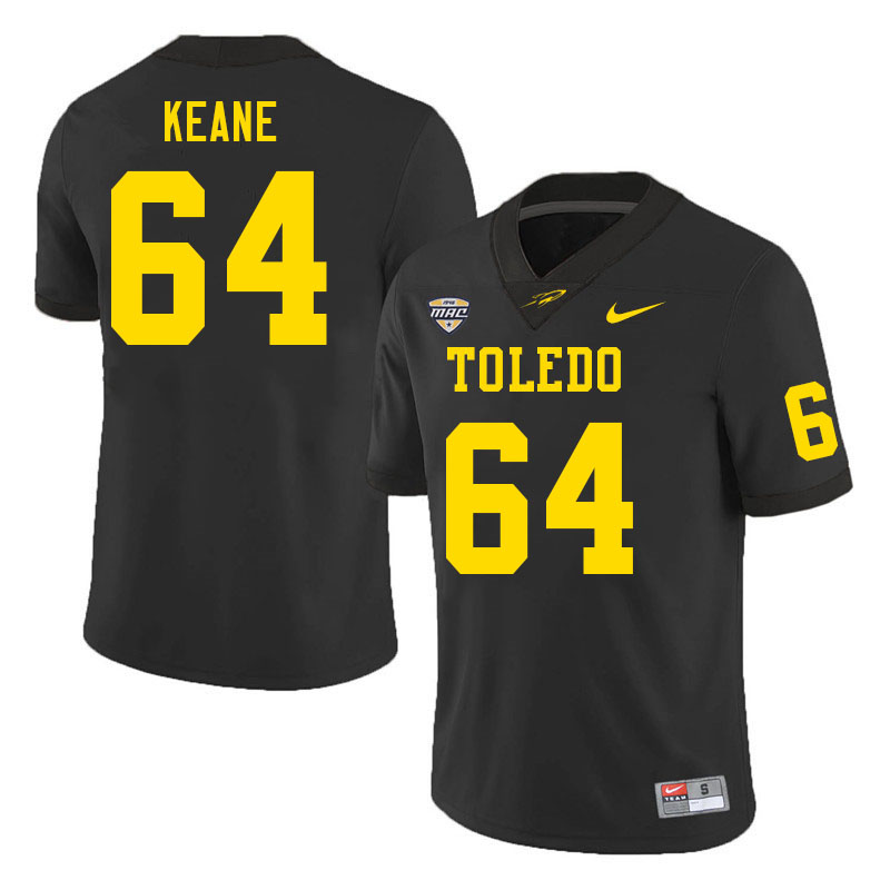 Toledo Rockets #64 Brian Keane College Football Jerseys Stitched Sale-Black